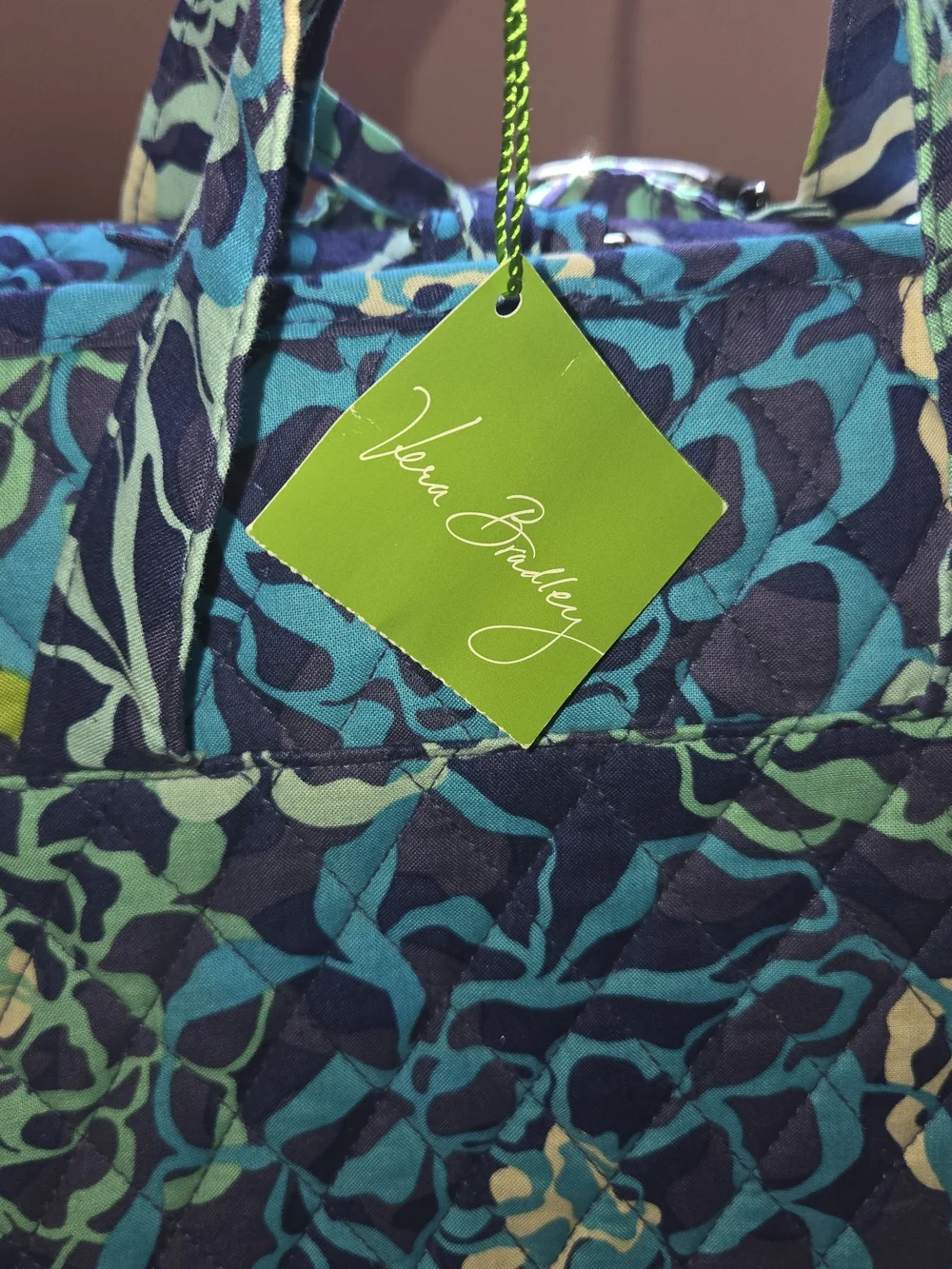 Vera Bradley Jewelry Travel Tote in Navy, Teal, Lime, Cream
